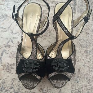 BCBGeneration Black and Gold Women's Heels